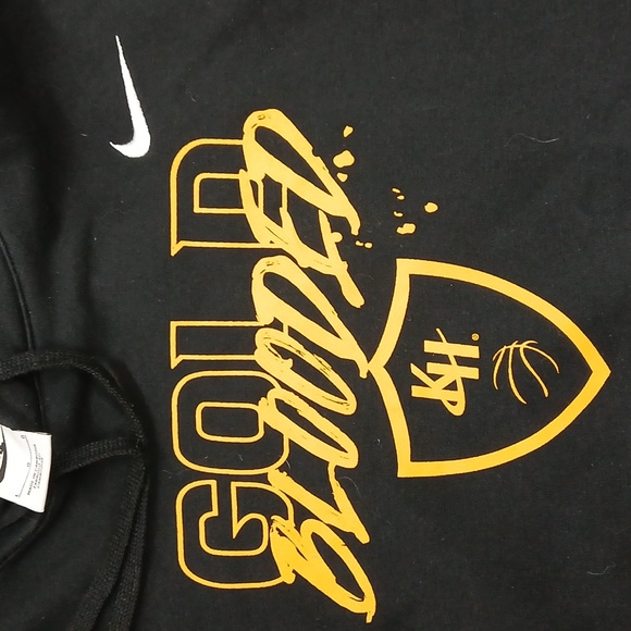 Nike Golden‎ State Warriors Hoodie Mens LG Black Gold Blooded  NBA Playoffs - Picture 2 of 3